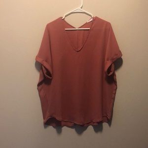 Blush v neck top